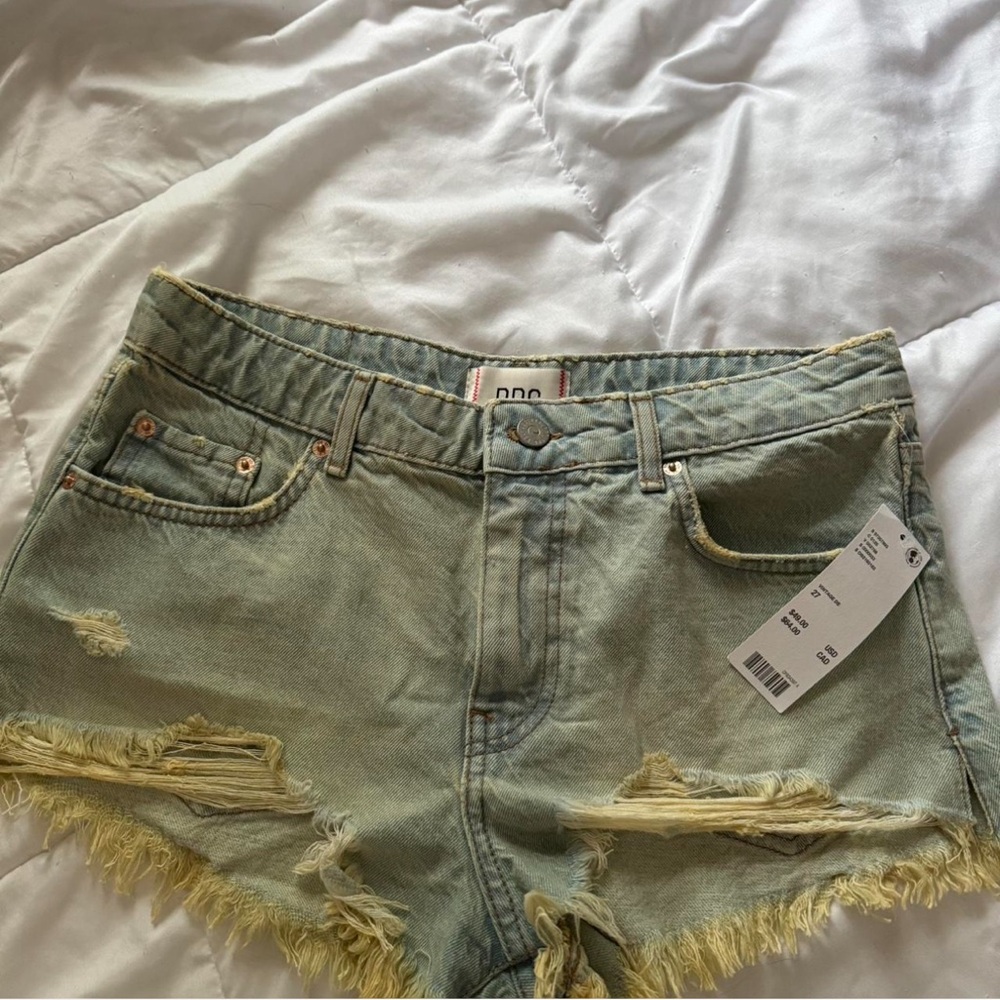 Urban Outfitters Distressed Jean Shorts - Light Blue